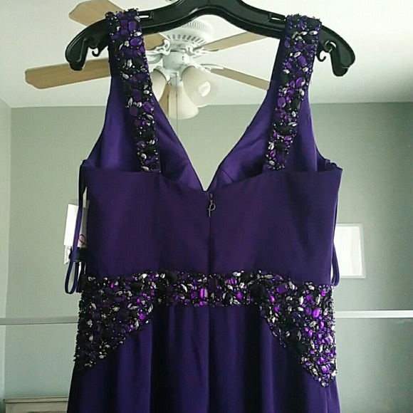 NWT Pamela Rolland Rich Purple Gown - Picture 4 of 8